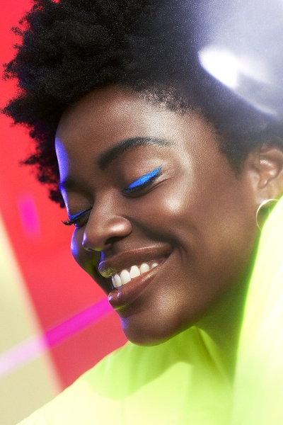 Model Wemi in a Graphic Color Pop