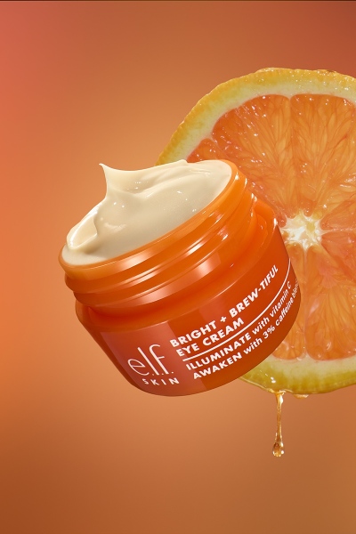 e.l.f. SKIN - Hero shot of Bright + Brew-tiful Eye Cream (57207) - Jar Open